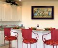 "Country Kitchen" By Mary June, Printed Wall Art, Ready To Hang Framed Poster, Black Frame